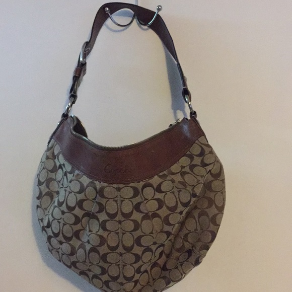 Coach khaki logo hobo large bag F13741 - Picture 1 of 5